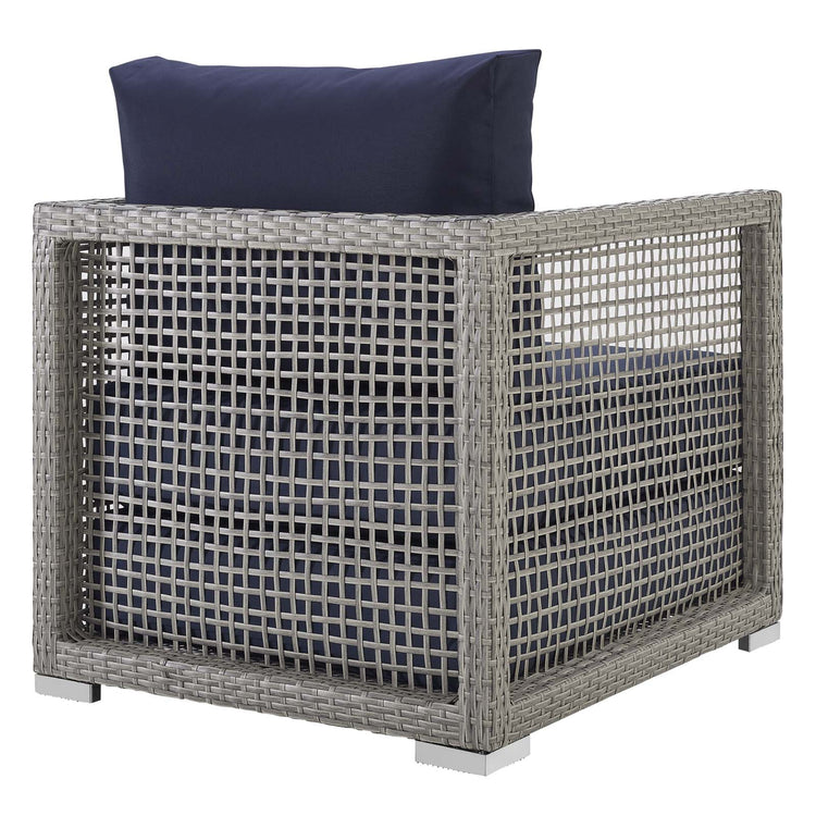 Aura 3 Piece Outdoor Patio Wicker Rattan Set - Gray Navy