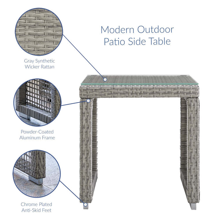 Aura 3 Piece Outdoor Patio Wicker Rattan Set - Gray Navy