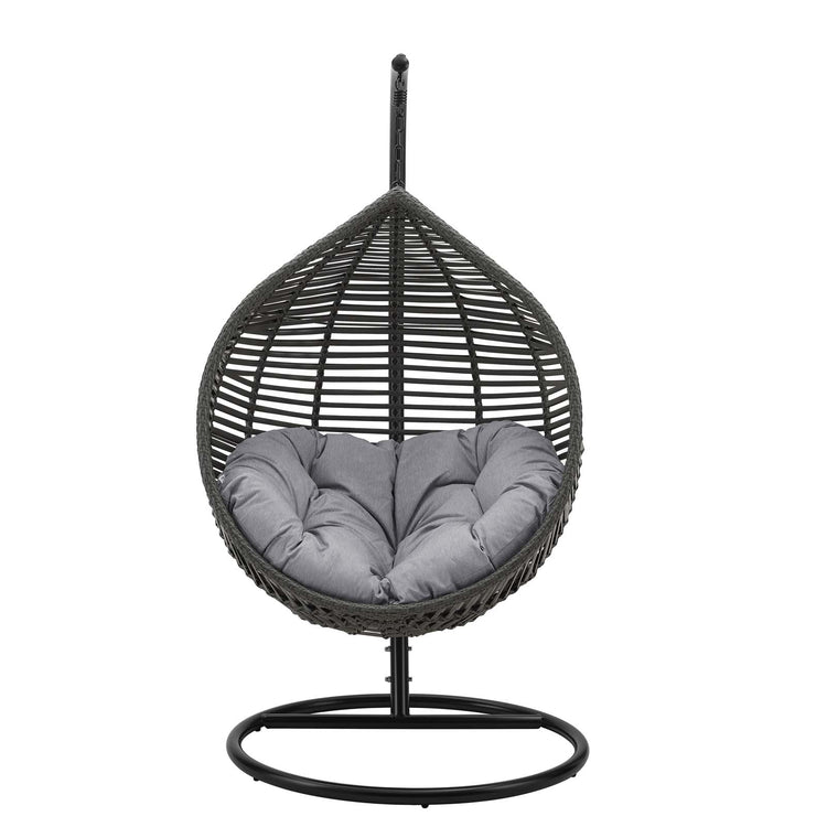 Garner Teardrop Outdoor Patio Swing Chair - Gray Gray