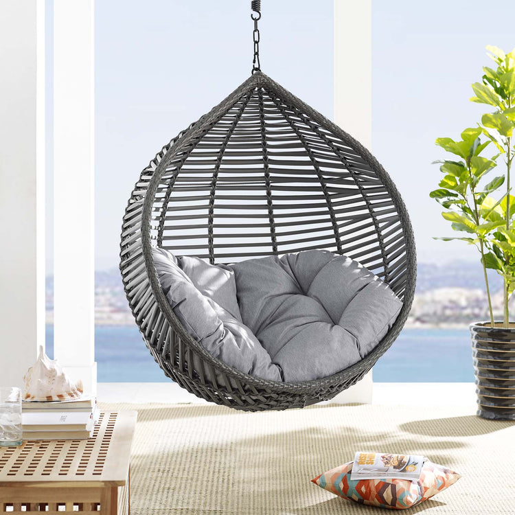 Garner Teardrop Outdoor Patio Swing Chair - Gray Gray