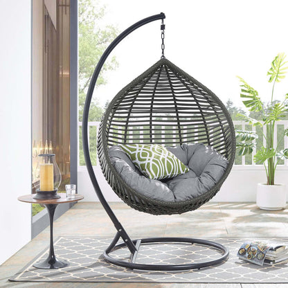 Garner Teardrop Outdoor Patio Swing Chair - Gray Gray