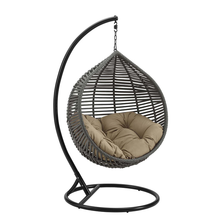 Garner Teardrop Outdoor Patio Swing Chair - Gray Mocha