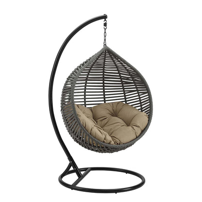 Garner Teardrop Outdoor Patio Swing Chair - Gray Mocha