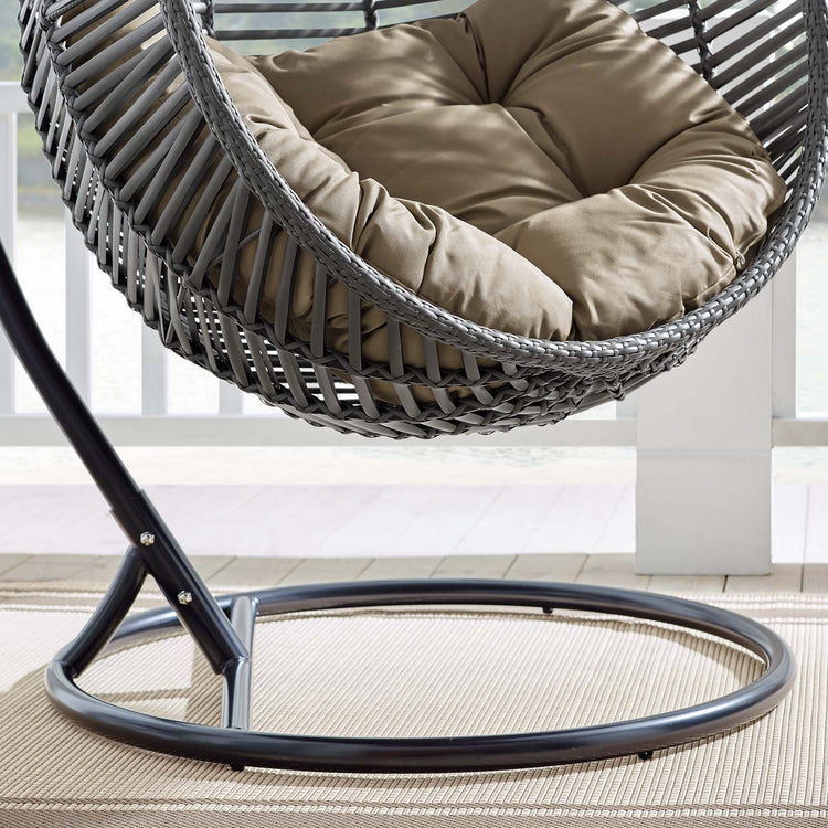 Garner Teardrop Outdoor Patio Swing Chair - Gray Mocha