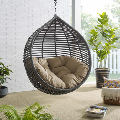 Garner Teardrop Outdoor Patio Swing Chair - Gray Mocha