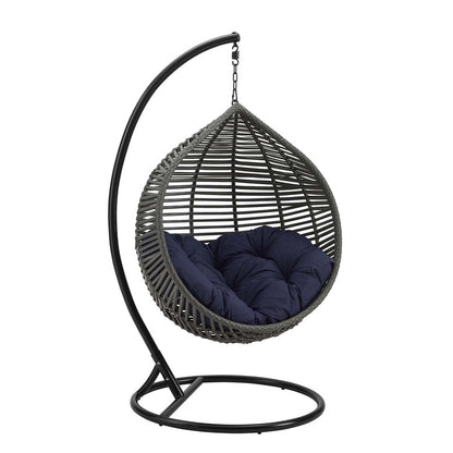 Garner Teardrop Outdoor Patio Swing Chair - Gray Navy