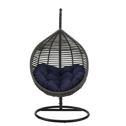 Garner Teardrop Outdoor Patio Swing Chair - Gray Navy