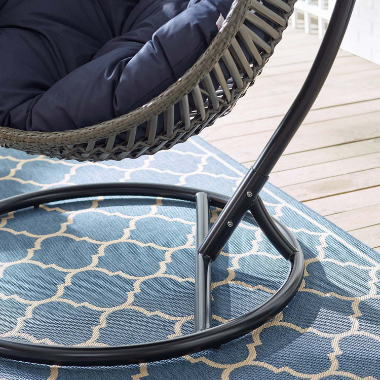 Garner Teardrop Outdoor Patio Swing Chair - Gray Navy