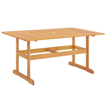 Hatteras 59" Rectangle Outdoor Patio Eucalyptus Wood Dining Table - Default Title