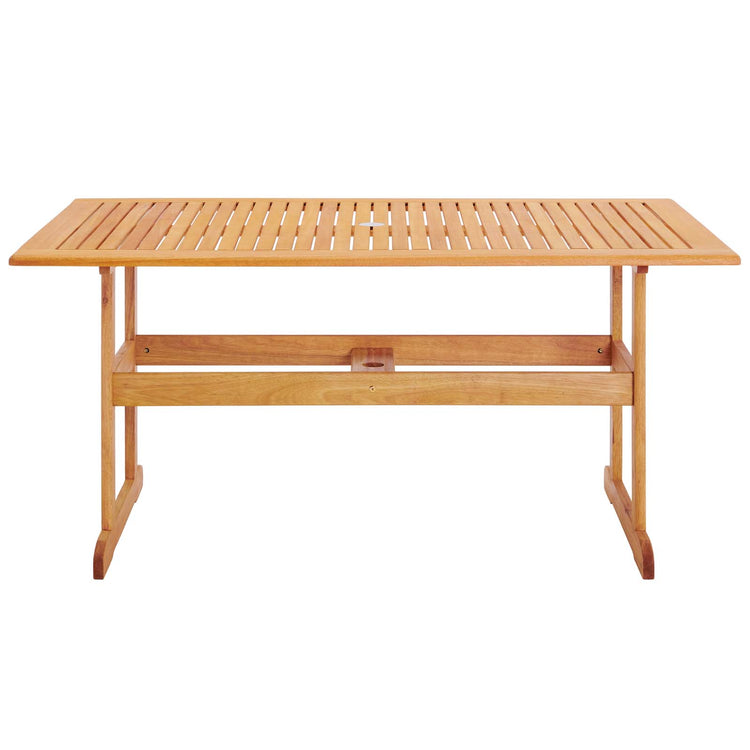 Hatteras 59" Rectangle Outdoor Patio Eucalyptus Wood Dining Table - Default Title