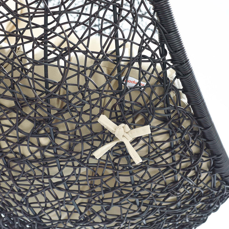 Encase Sunbrella® Swing Outdoor Patio Lounge Chair - Black Beige