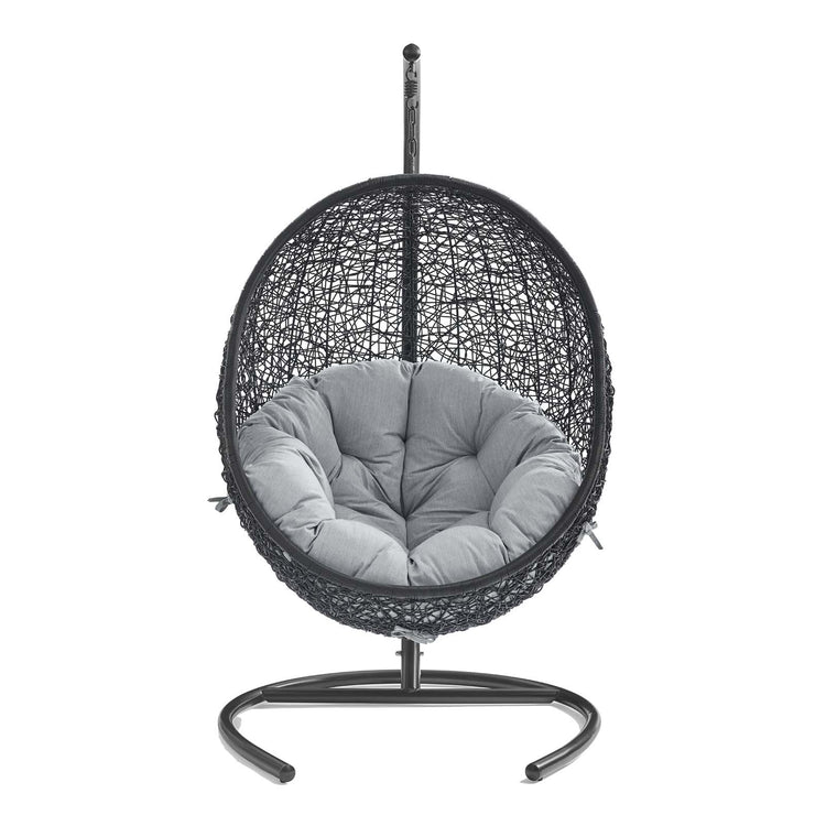 Encase Sunbrella® Swing Outdoor Patio Lounge Chair - Black Gray