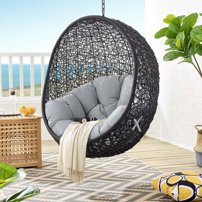 Encase Sunbrella® Swing Outdoor Patio Lounge Chair - Black Gray