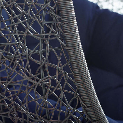 Encase Sunbrella® Swing Outdoor Patio Lounge Chair - Black Navy