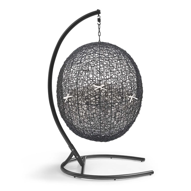 Encase Sunbrella® Swing Outdoor Patio Lounge Chair - Black White