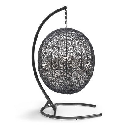 Encase Sunbrella® Swing Outdoor Patio Lounge Chair - Black White