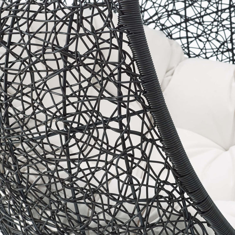 Encase Sunbrella® Swing Outdoor Patio Lounge Chair - Black White