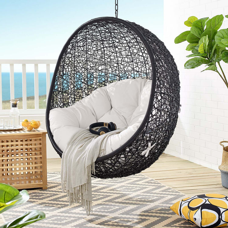Encase Sunbrella® Swing Outdoor Patio Lounge Chair - Black White