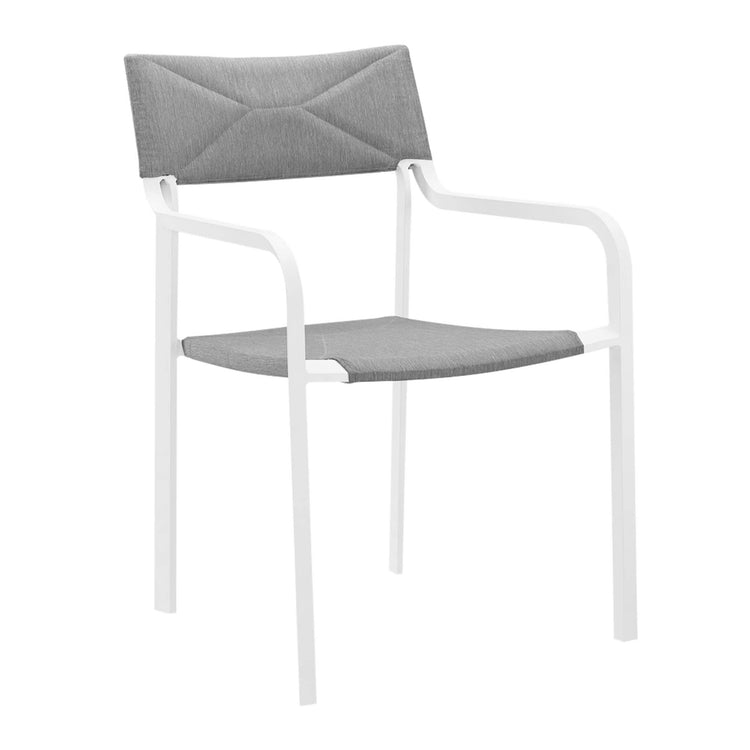 Raleigh Outdoor Patio Aluminum Armchair Set of 2 - White Gray