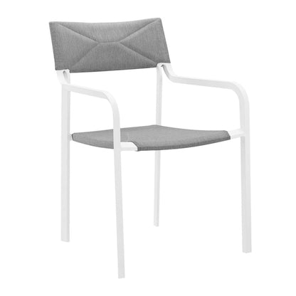 Raleigh Outdoor Patio Aluminum Armchair Set of 2 - White Gray