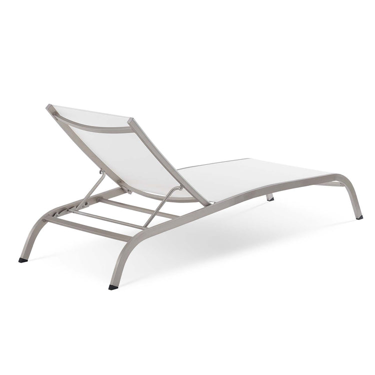 Savannah Outdoor Patio Mesh Chaise Lounge Set of 2 - White