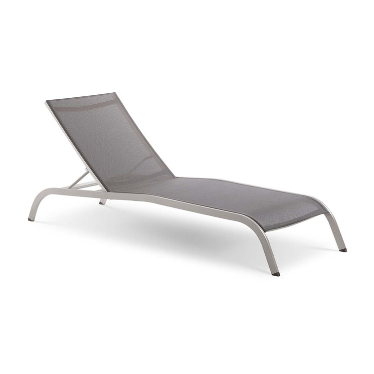 Savannah Outdoor Patio Mesh Chaise Lounge Set of 4 - Gray