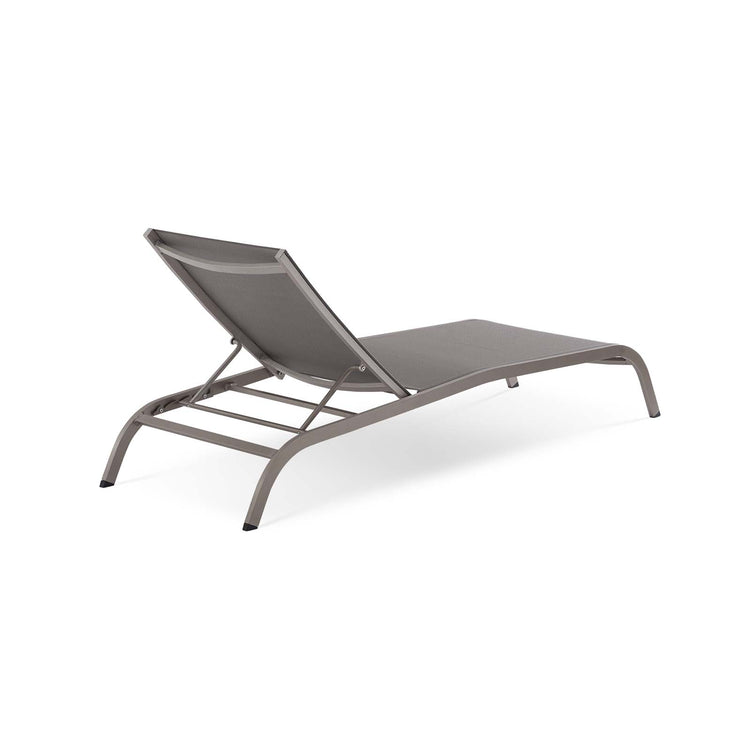 Savannah Outdoor Patio Mesh Chaise Lounge Set of 4 - Gray