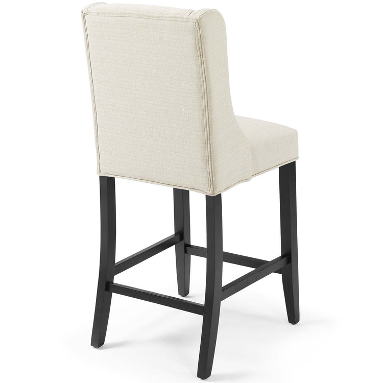 Baronet Upholstered Fabric Counter Bar Stool Set of 2 - Beige