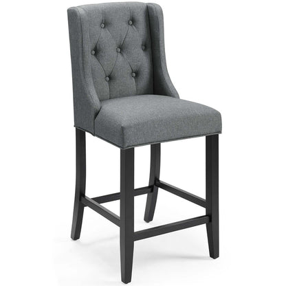 Baronet Upholstered Fabric Counter Bar Stool Set of 2 - Gray