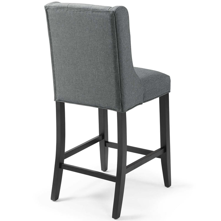 Baronet Upholstered Fabric Counter Bar Stool Set of 2 - Gray