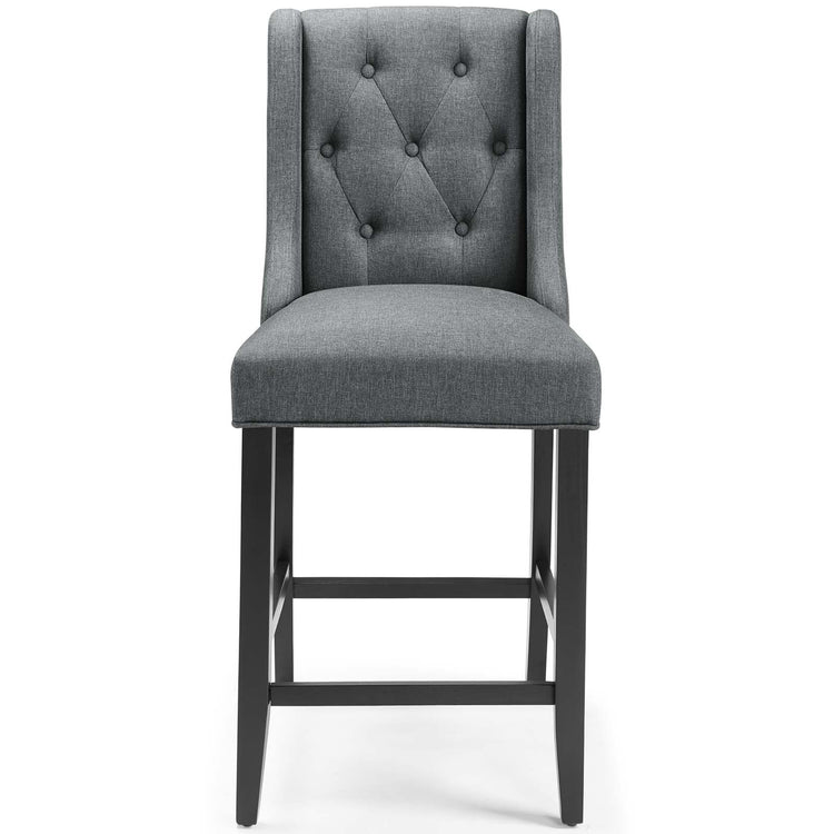Baronet Upholstered Fabric Counter Bar Stool Set of 2 - Gray