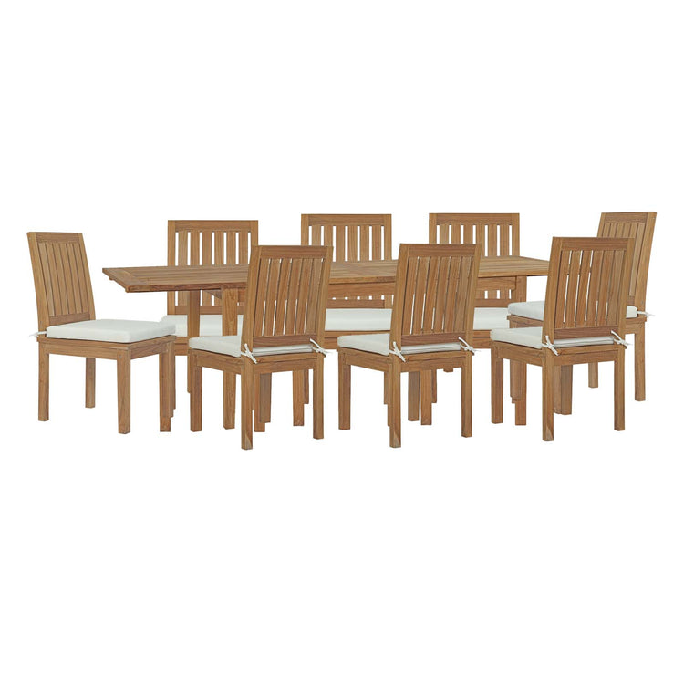 Marina 9 Piece Outdoor Patio Teak Dining Set - Default Title