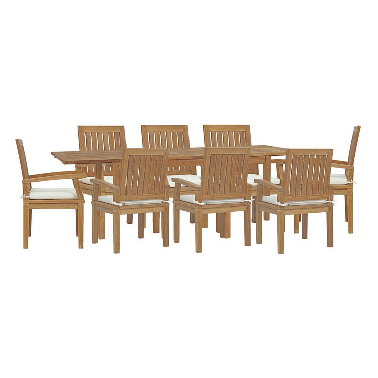 Marina 9 Piece Outdoor Patio Teak Dining Set - Default Title