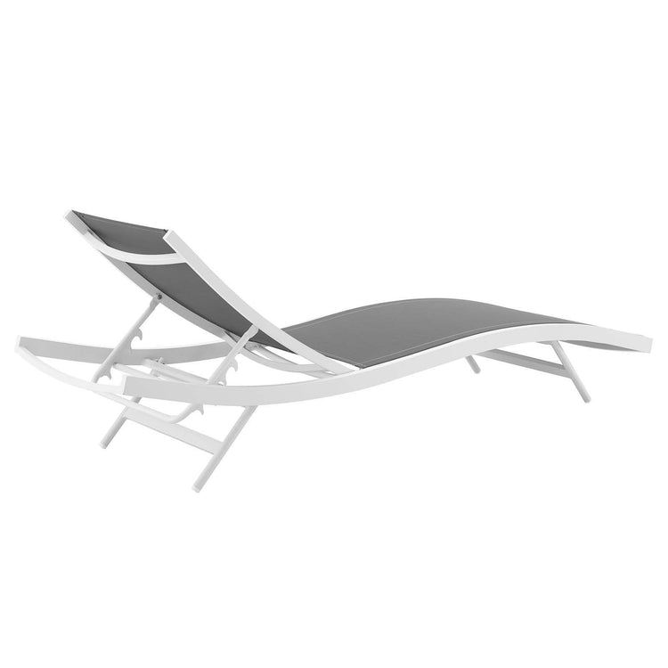 Glimpse Outdoor Patio Mesh Chaise Lounge Set of 2 - White Gray