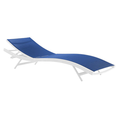 Glimpse Outdoor Patio Mesh Chaise Lounge Set of 4 - White Navy