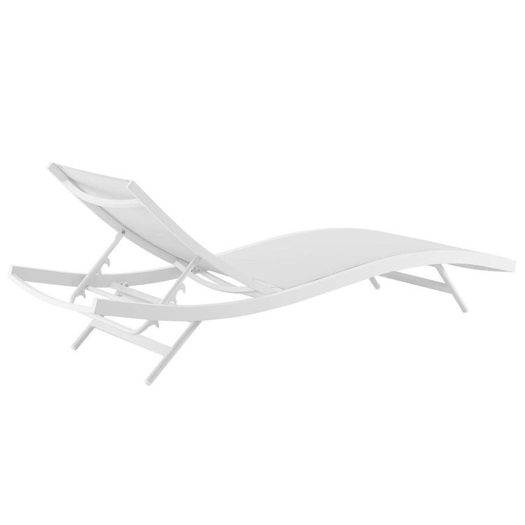 Glimpse Outdoor Patio Mesh Chaise Lounge Set of 4 - White White