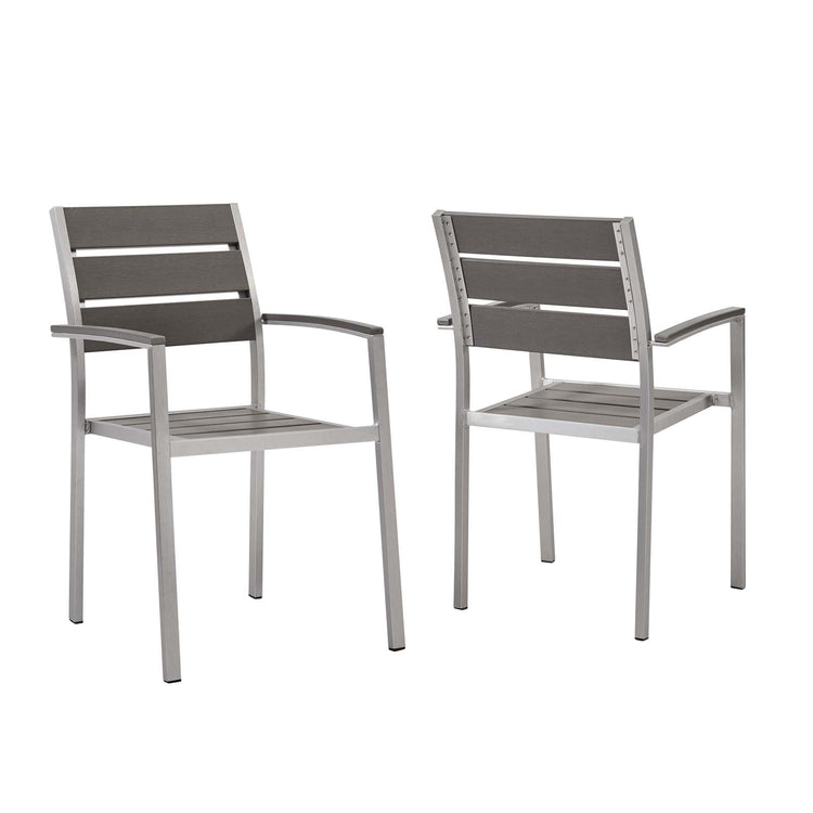 Shore Outdoor Patio Aluminum Dining Armchair Set of 2 - Default Title