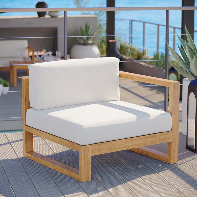 Upland Outdoor Patio Right-Arm Chair - Natural White