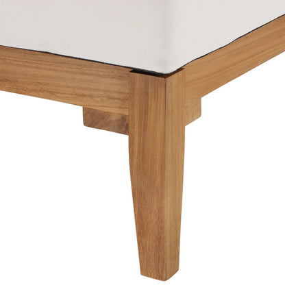 Bayport Outdoor Patio Teak Wood Corner Chair - Natural White