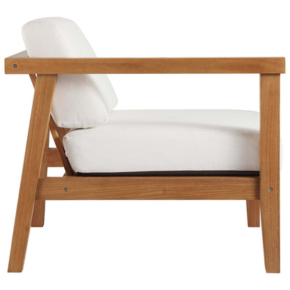 Bayport Outdoor Patio Teak Wood Left-Arm Chair - Natural White