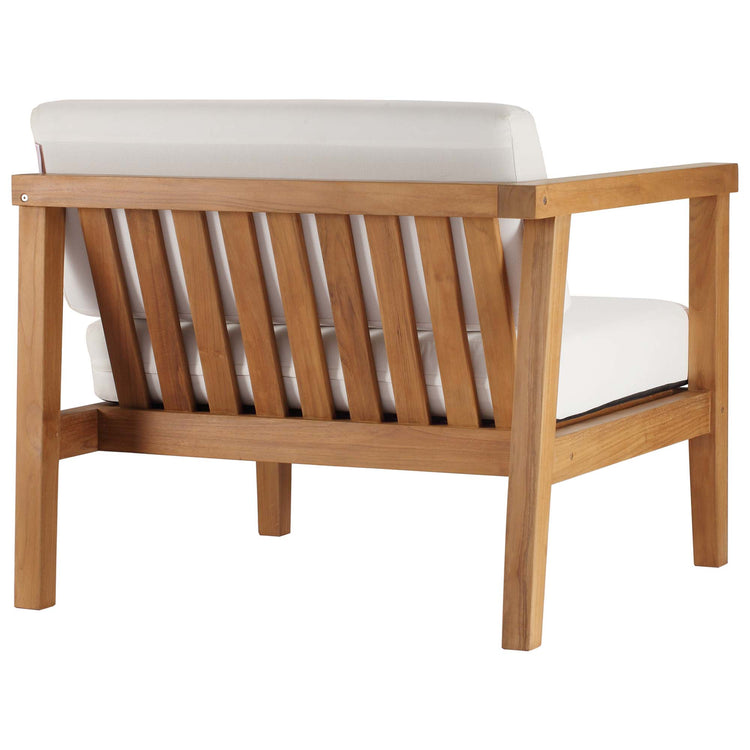Bayport Outdoor Patio Teak Wood Left-Arm Chair - Natural White