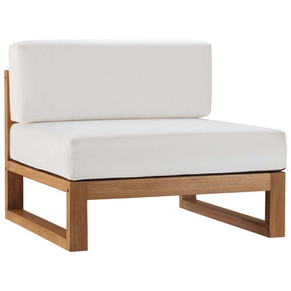 Upland 4-Piece Outdoor Patio Teak Wood Furniture Set - Natural White
