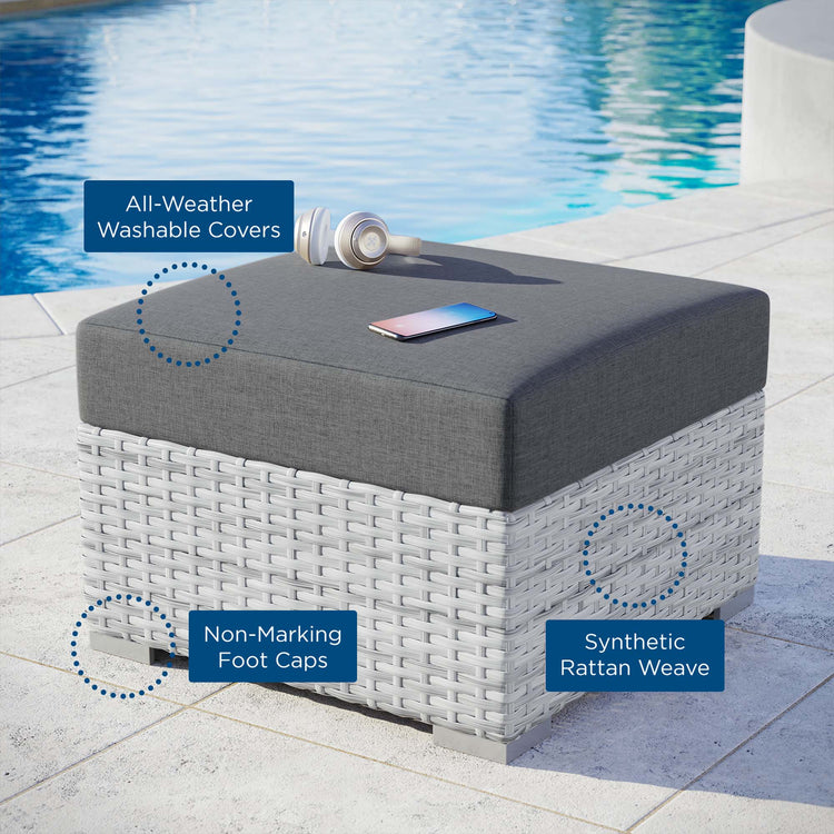 Convene Outdoor Ottoman - Light Gray Charcoal
