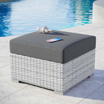 Convene Outdoor Ottoman - Light Gray Charcoal