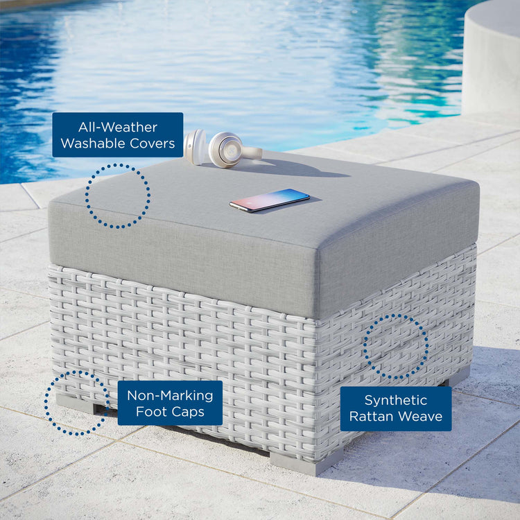Convene Outdoor Ottoman - Light Gray Gray