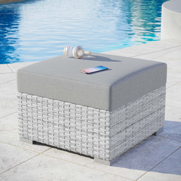 Convene Outdoor Ottoman - Light Gray Gray