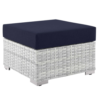 Convene Outdoor Ottoman - Light Gray Navy
