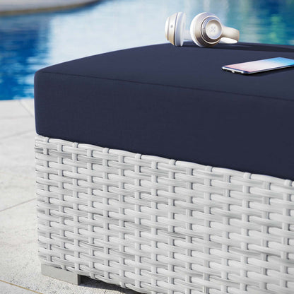 Convene Outdoor Ottoman - Light Gray Navy