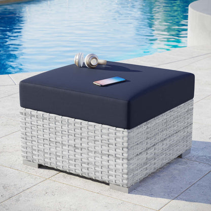 Convene Outdoor Ottoman - Light Gray Navy