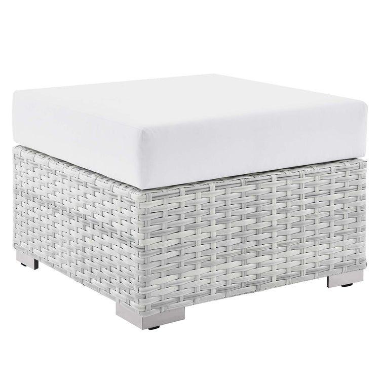 Convene Outdoor Ottoman - Light Gray White